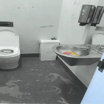 Damaged bathroom facilities despite recent renovation